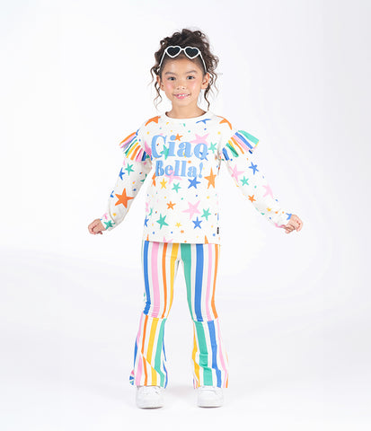 RAINBOW STRIPES HIGH WAISTED FLARES