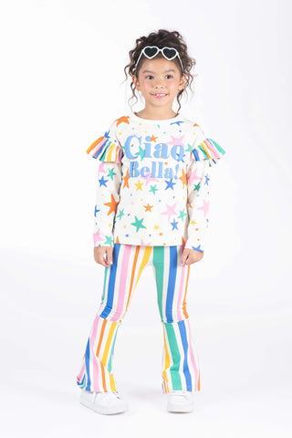 RAINBOW STRIPES HIGH WAISTED FLARES