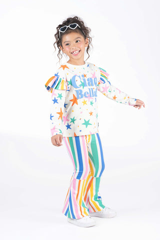 RAINBOW STRIPES HIGH WAISTED FLARES