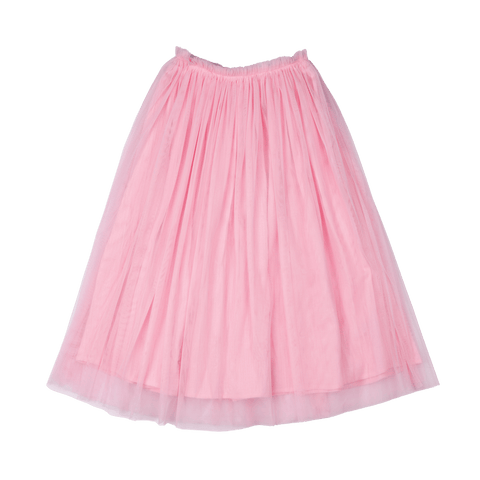 PINK TULLE OVERLAY MAXI SKIRT