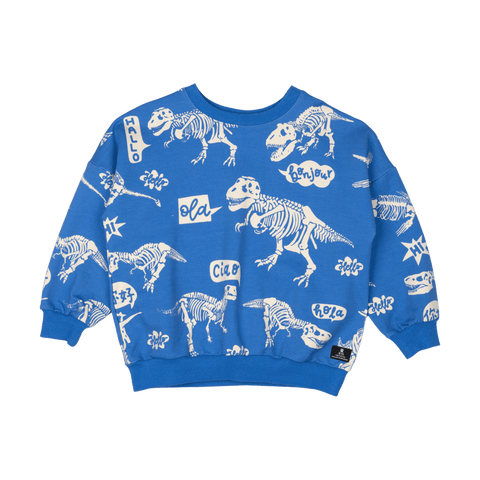 HELLO DINO BLUE SWEATSHIRT