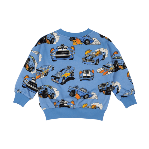 BLUE CARS SWEATSHIRT