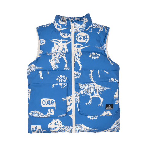 HELLO DINO SHERPA LINED PADDED VEST