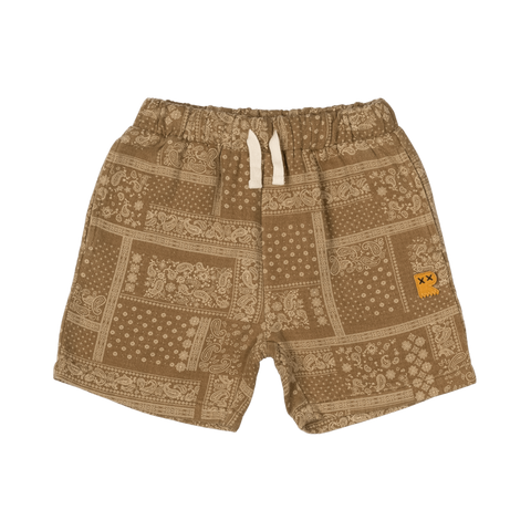 BROWN PAISLEY SHORTS