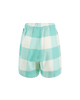 GREEN GINGHAM BARREL SHORTS