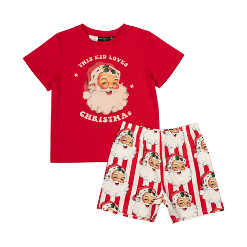 SANTA STRIPE PJ SET