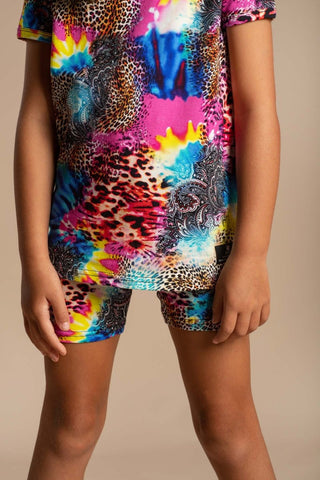 ABSTRACT LEOPARD BIKE SHORTS - Toddler Bottoms - Girls