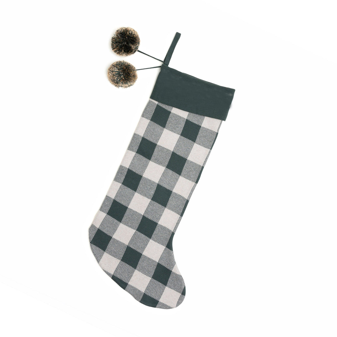 Classic Christmas Santa Stocking in Dark Forest Gingham - personalised and made to order by Namely Co, view 3