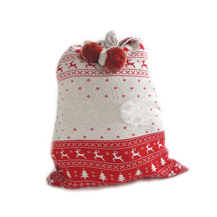 Classic Christmas Santa Sack in Fair Isle Red - personalised and made to order by Namely Co, view 3