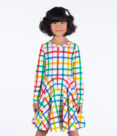 CHECK IT OUT WAISTED DRESS - Toddler Dresses - Girls