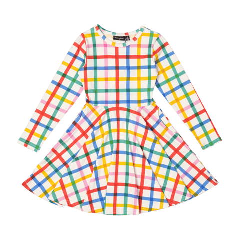 CHECK IT OUT WAISTED DRESS - Toddler Dresses - Girls