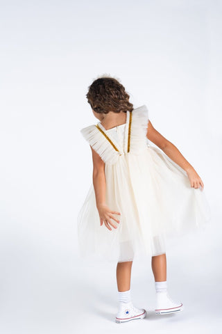 CREAM BUTTERFLY TULLE DRESS - Toddler Dresses - Girls