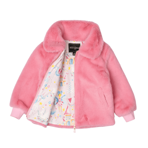 FAIRIES AND UNICORNS FAUX FUR JACKET Rock Your Baby