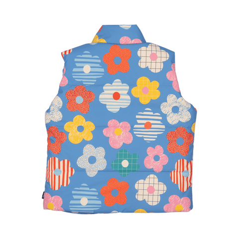 HAPPY FLOWERS PADDED VEST WITH LINING - Toddler Outerwear - Unisex