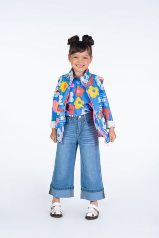 HAPPY FLOWERS PADDED VEST WITH LINING - Toddler Outerwear - Unisex