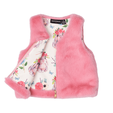 MEADOW BUNNY BABY FAUX FUR VEST Rock Your Baby