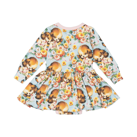 PUPPY LOVE BABY WAISTED DRESS - Baby Dresses - Girls