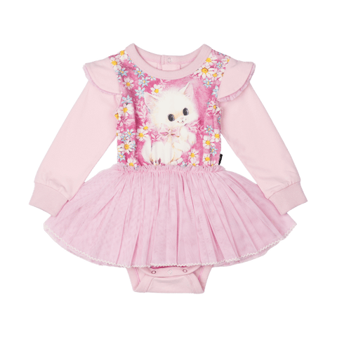 WHITE KITTEN BABY CIRCUS DRESS - Baby Dresses - Girls