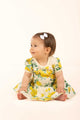 YELLOW ROSES BABY WAISTED DRESS - Baby Dresses - Girls