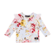 A girl's long-sleeved Vintage Floral Baby T-Shirt by Rock your Baby Online.