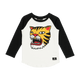 A Rock your Baby Online black and white TIGER RAGLAN T-SHIRT.