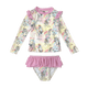 A girl's SORBET UNICORN RASHIE SET with unicorns on it from Rock your Baby Online.