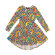 CHECKERBOARD RAINBOW WAISTED DRESS
