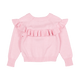 A LIGHT PINK FRILL KNIT JUMPER with ruffles on the sleeves from Rock your Baby Online.