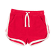 A child's RED JOGGER SHORTS with white trim from Rock your Baby Online.