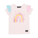 A Rainbow Dreams T-shirt by Rock your Baby Online with a rainbow on it.