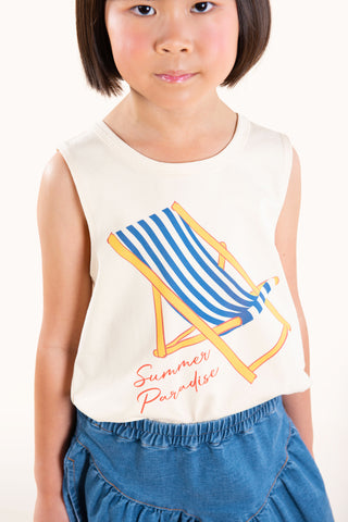 Close up image of young girl modelling Rock Your Baby Summer Paradise Singlet.